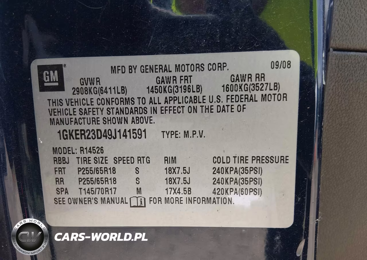 2009 GMC Acadia Slt1 VIN:1GKER23D49J141591 - 9
