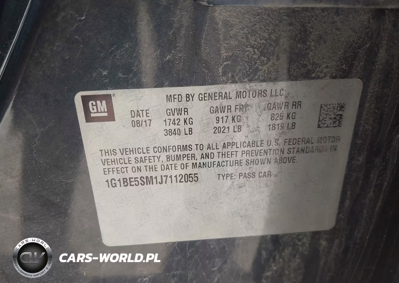 2018 Chevrolet Cruze Lt Auto VIN:1G1BE5SM1J7112055 - 9