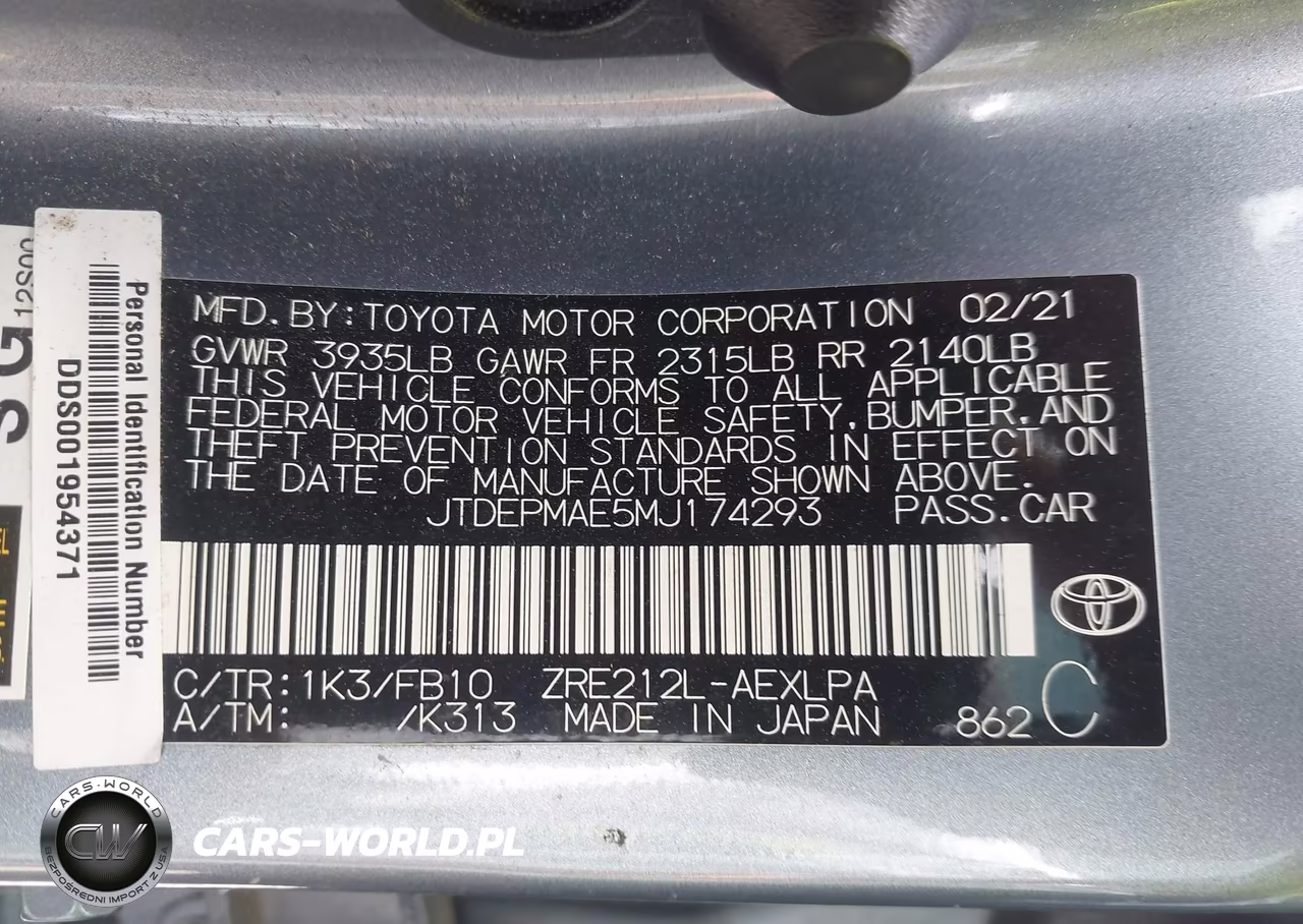 2021 Toyota Corolla Le VIN:JTDEPMAE5MJ174293 - 9