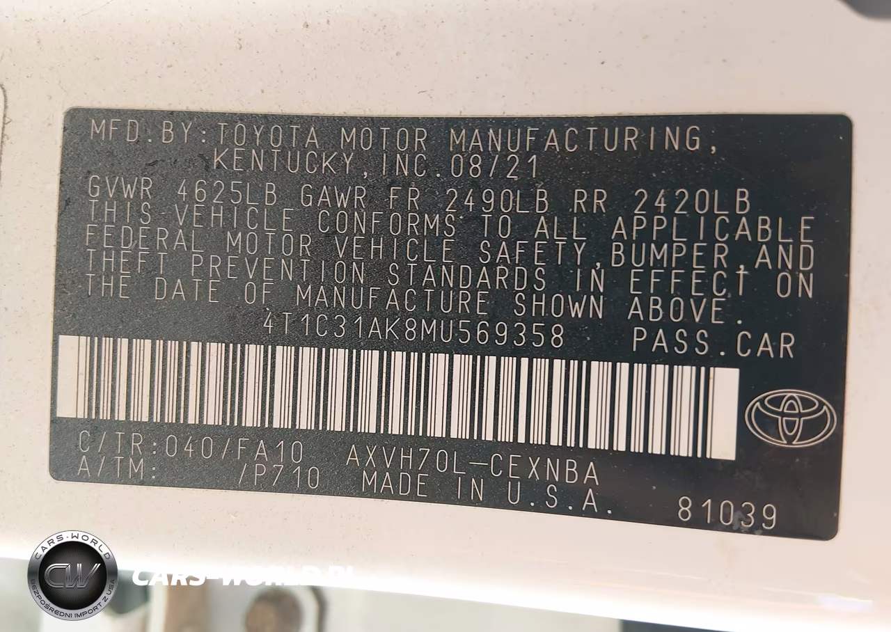 2021 Toyota Camry Le Hybrid VIN:4T1C31AK8MU569358 - 9
