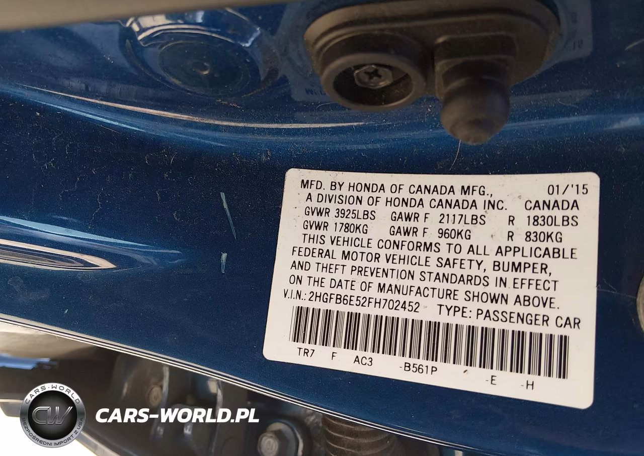 2015 Honda Civic Si VIN:2HGFB6E52FH702452 - 9