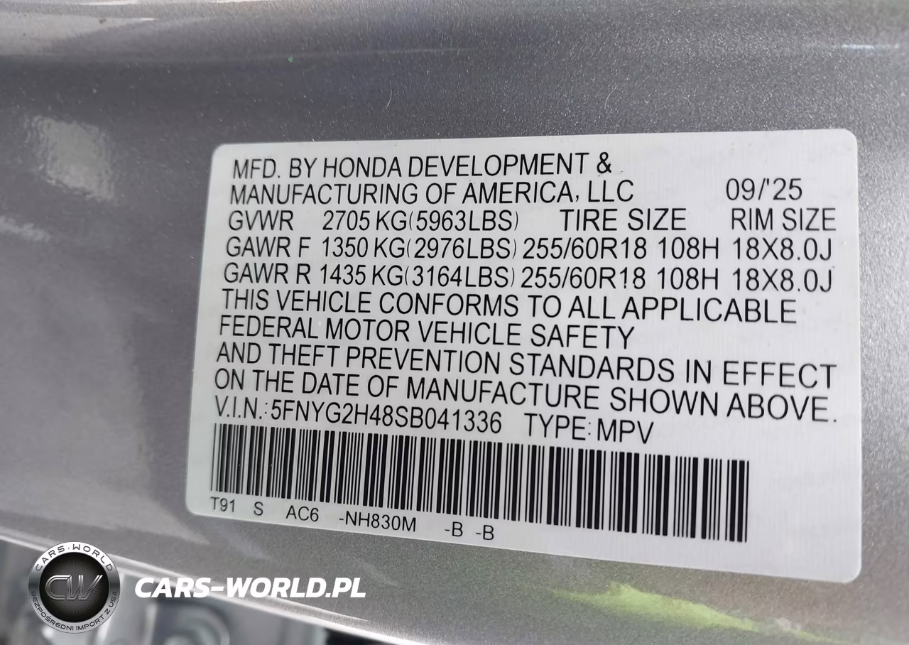2025 Honda Pilot Ex-L VIN:5FNYG2H48SB041336 - 9