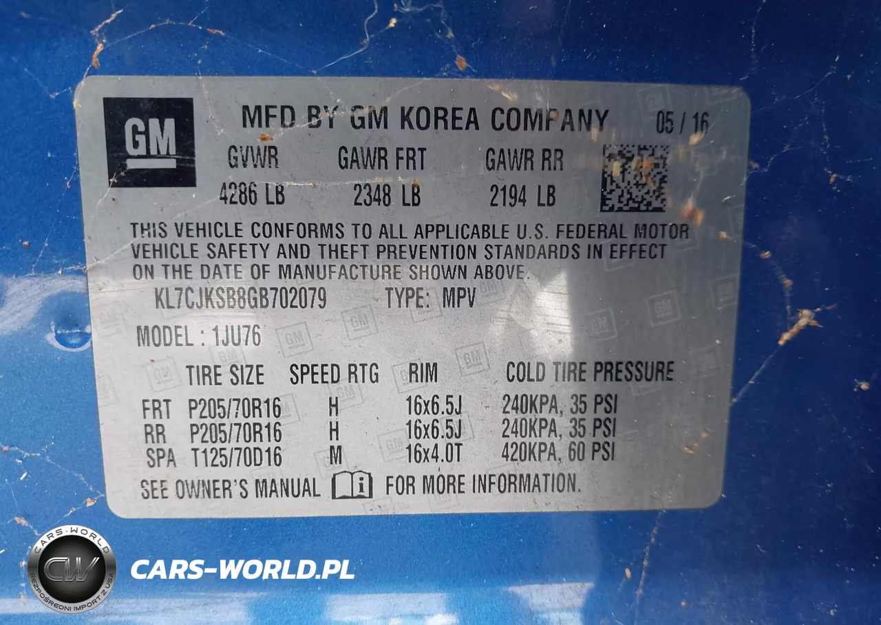 2016 Chevrolet Trax Ls VIN:KL7CJKSB8GB702079 - 9