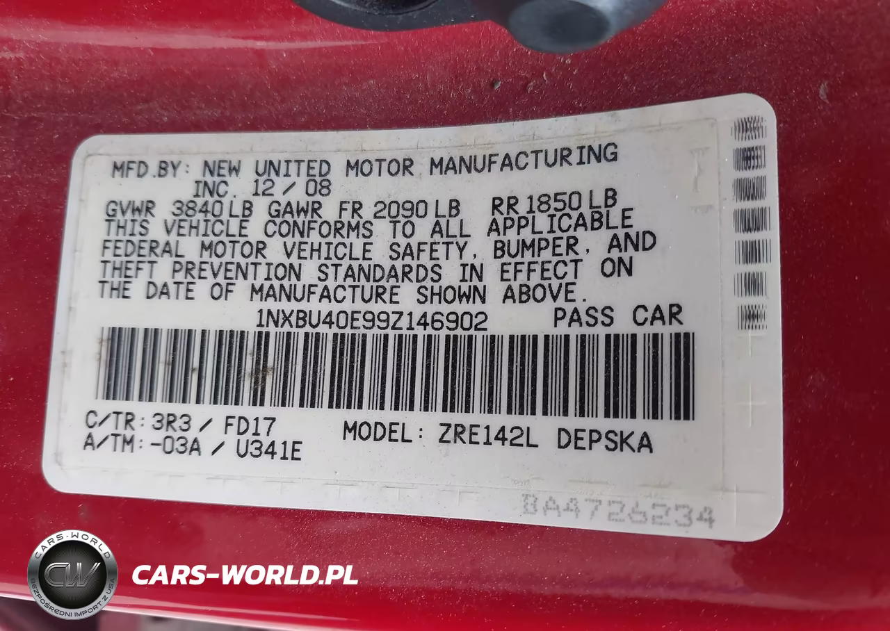 2009 Toyota Corolla S VIN:1NXBU40E99Z146902 - 9