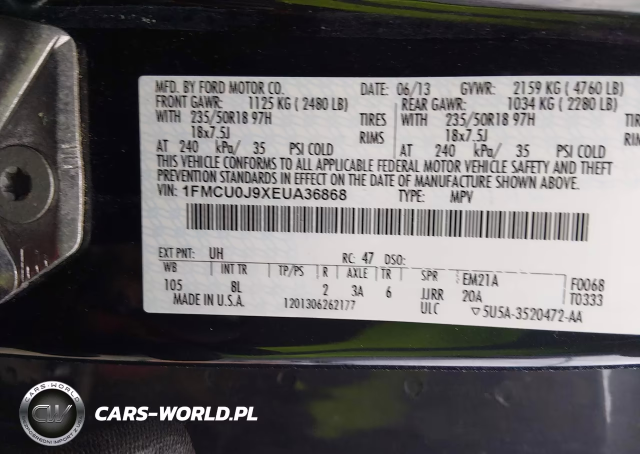 2014 Ford Escape Titanium VIN:1FMCU0J9XEUA36868 - 9