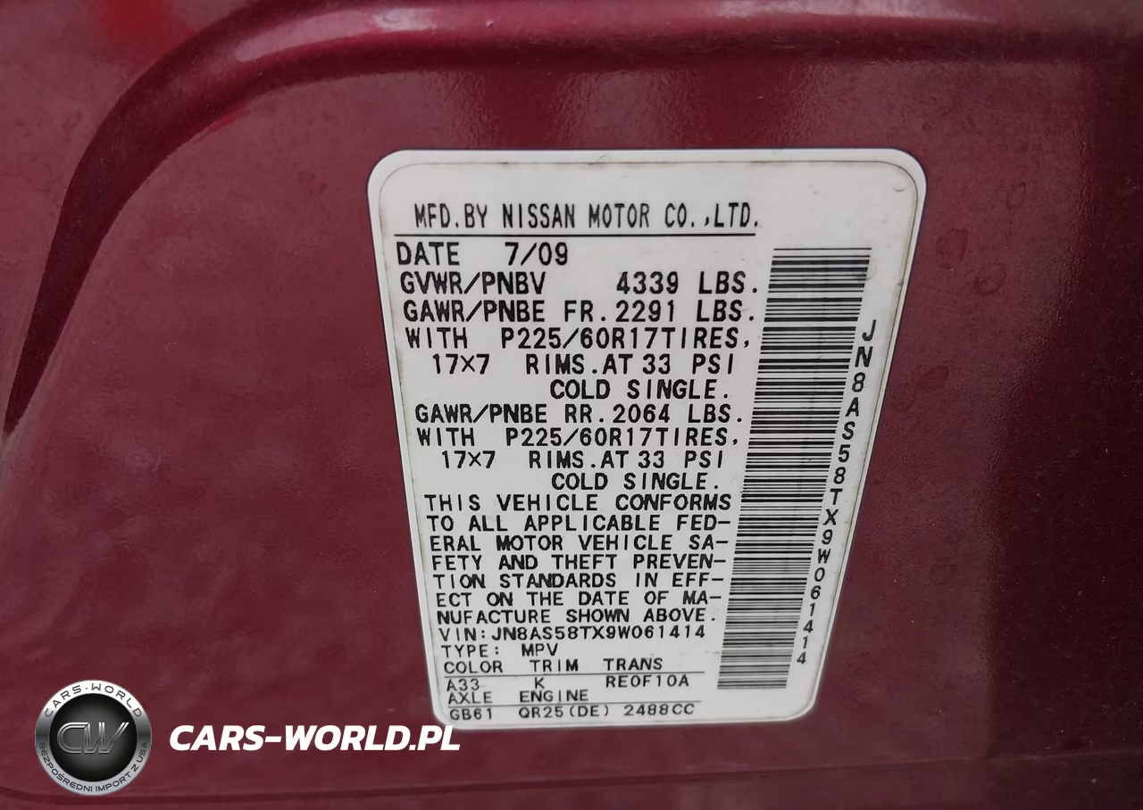 2009 Nissan Rogue Sl VIN:JN8AS58TX9W061414 - 9