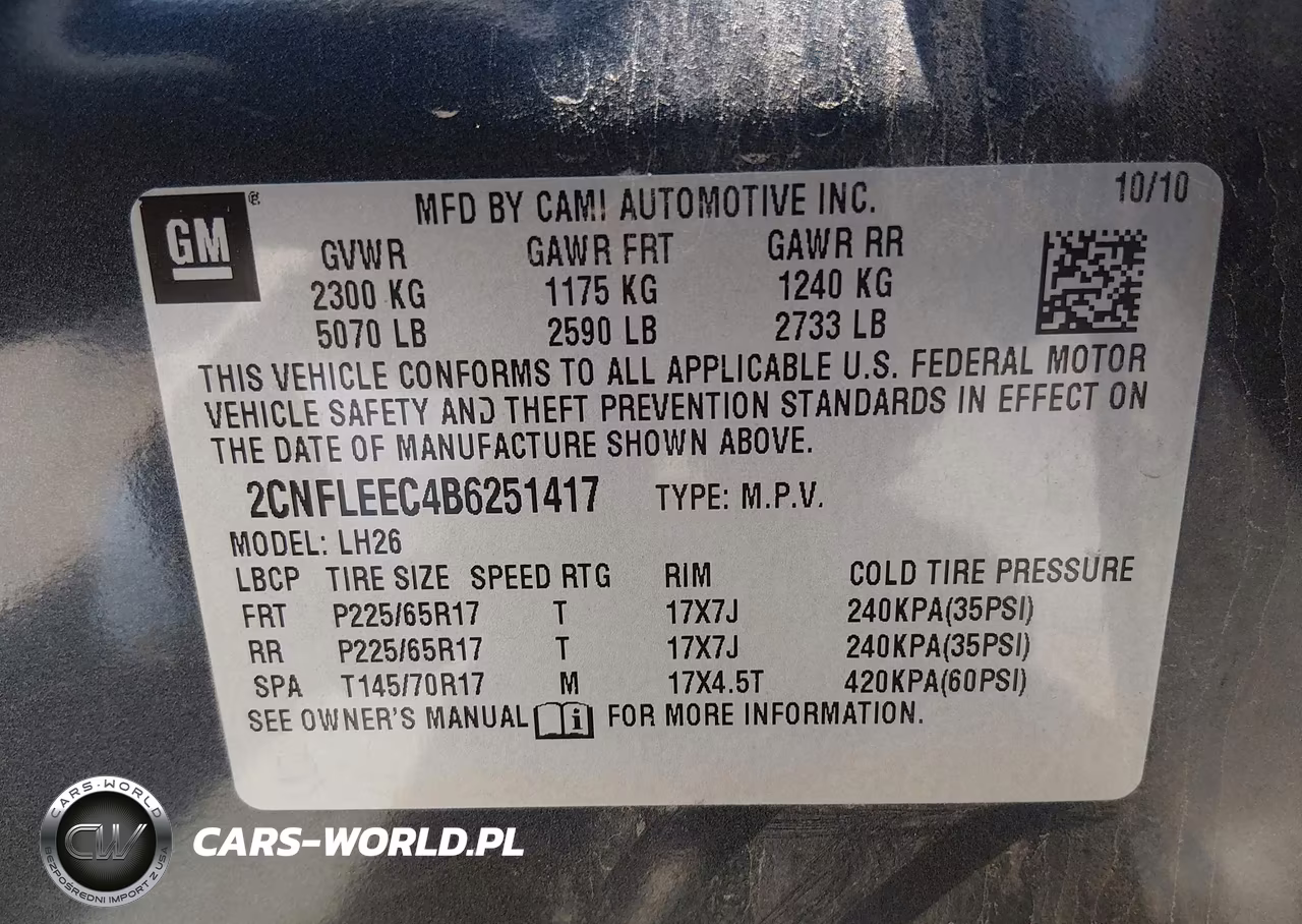 2011 Chevrolet Equinox Lt W-1Lt VIN:2CNFLEEC4B6251417 - 9