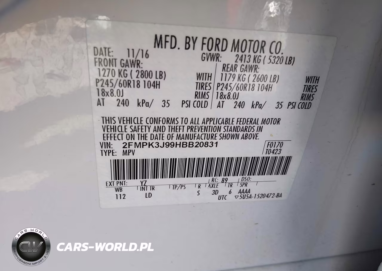 2017 Ford Edge Sel VIN:2FMPK3J99HBB20831 - 9