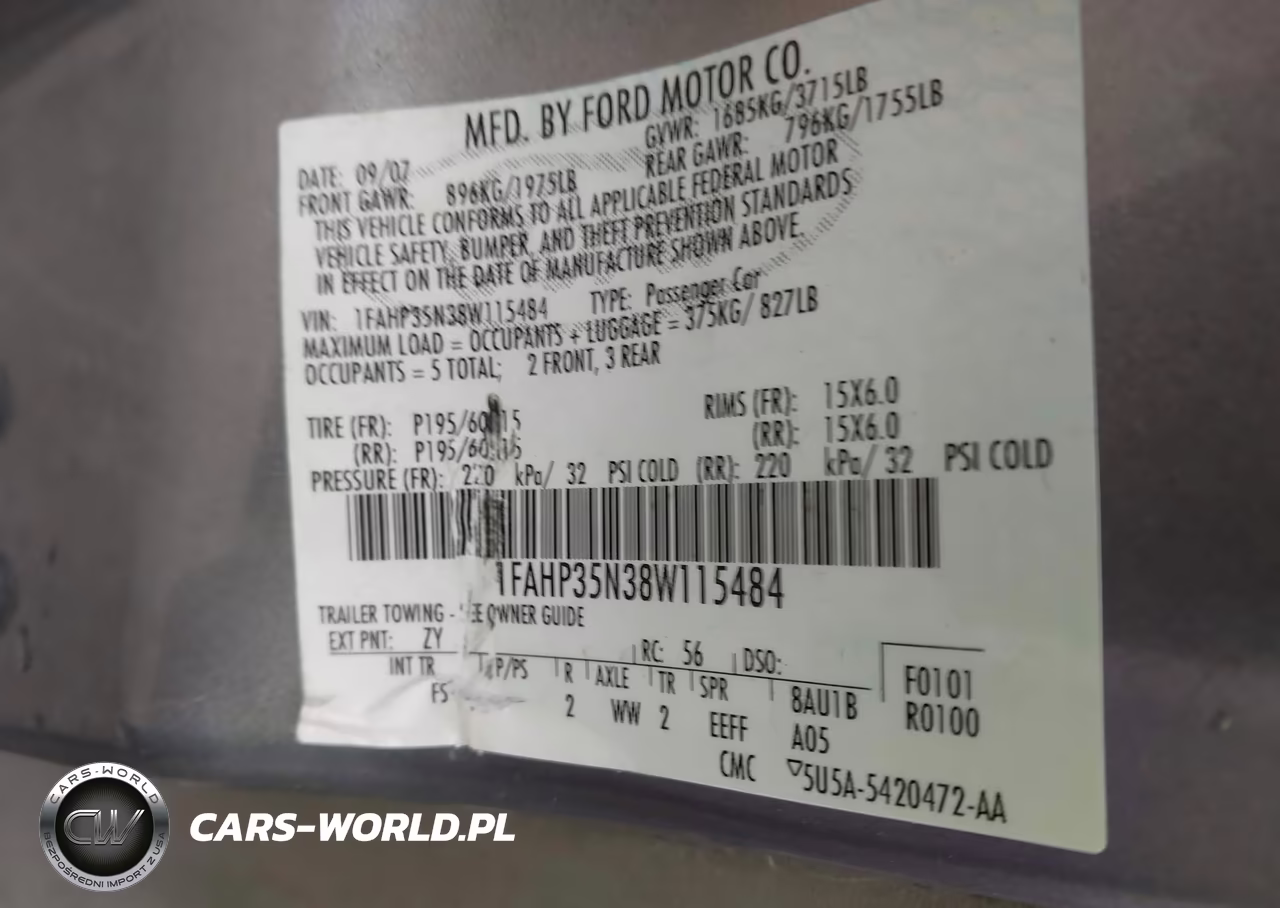 2008 Ford Focus Se VIN:1FAHP35N38W115484 - 9