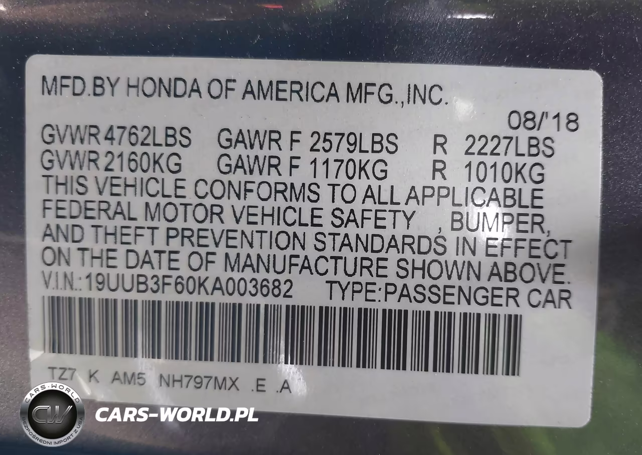 2019 Acura Tlx Tech A-Spec Pkgs VIN:19UUB3F60KA003682 - 9