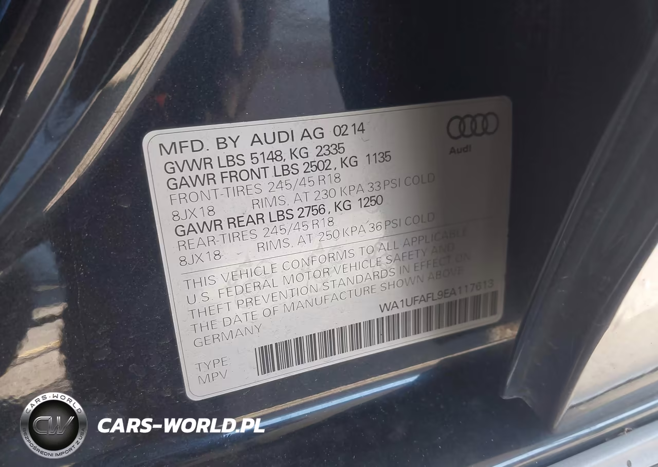 2014 Audi Allroad 2.0T Premium VIN:WA1UFAFL9EA117613 - 9