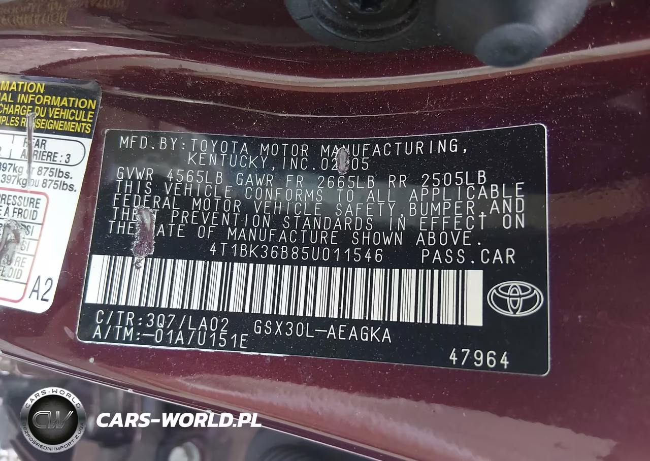 2005 Toyota Avalon Xls VIN:4T1BK36B85U011546 - 9