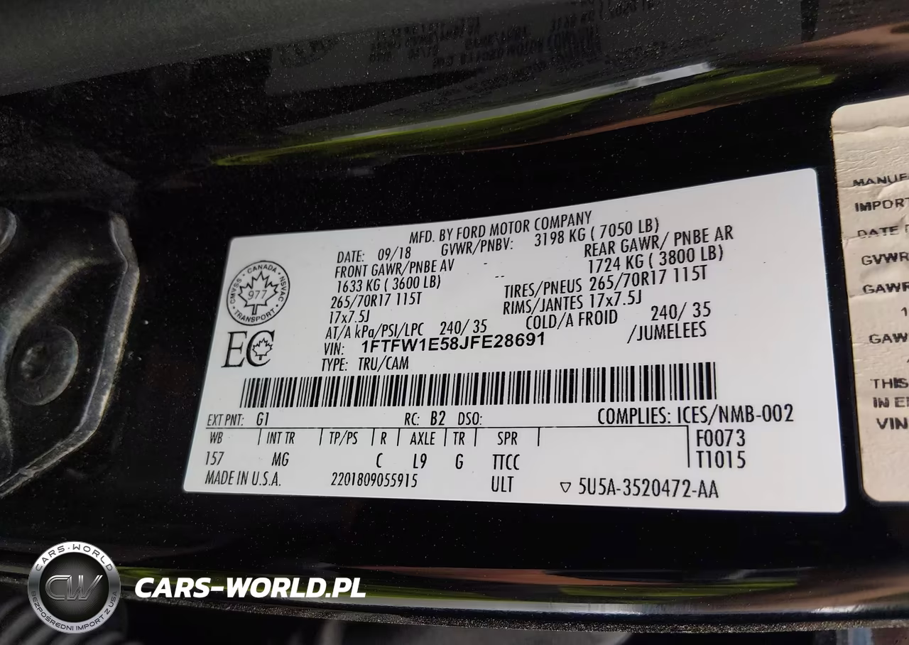 2018 Ford F-150 Xlt VIN:1FTFW1E58JFE28691 - 9