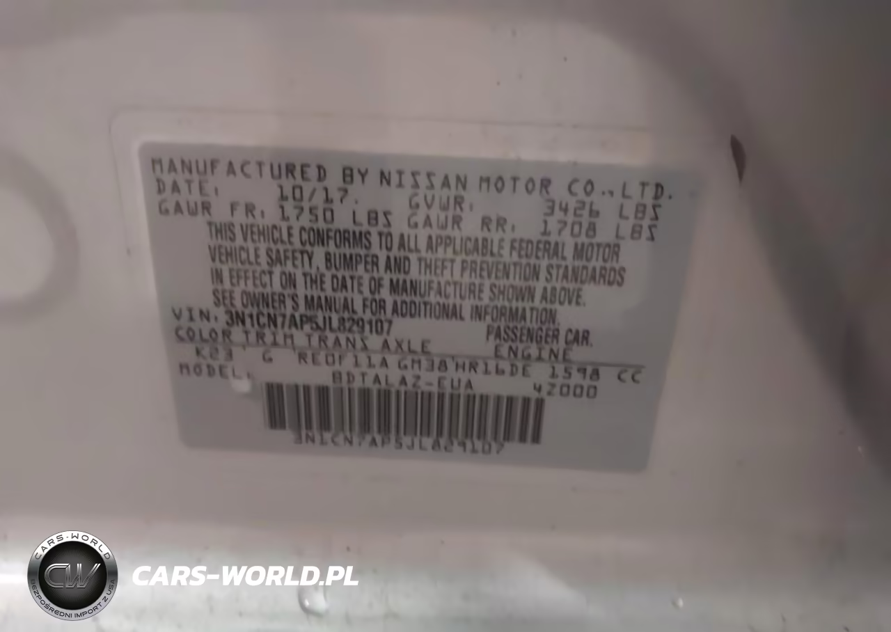 2018 Nissan Versa 1.6 S+ VIN:3N1CN7AP5JL829107 - 9