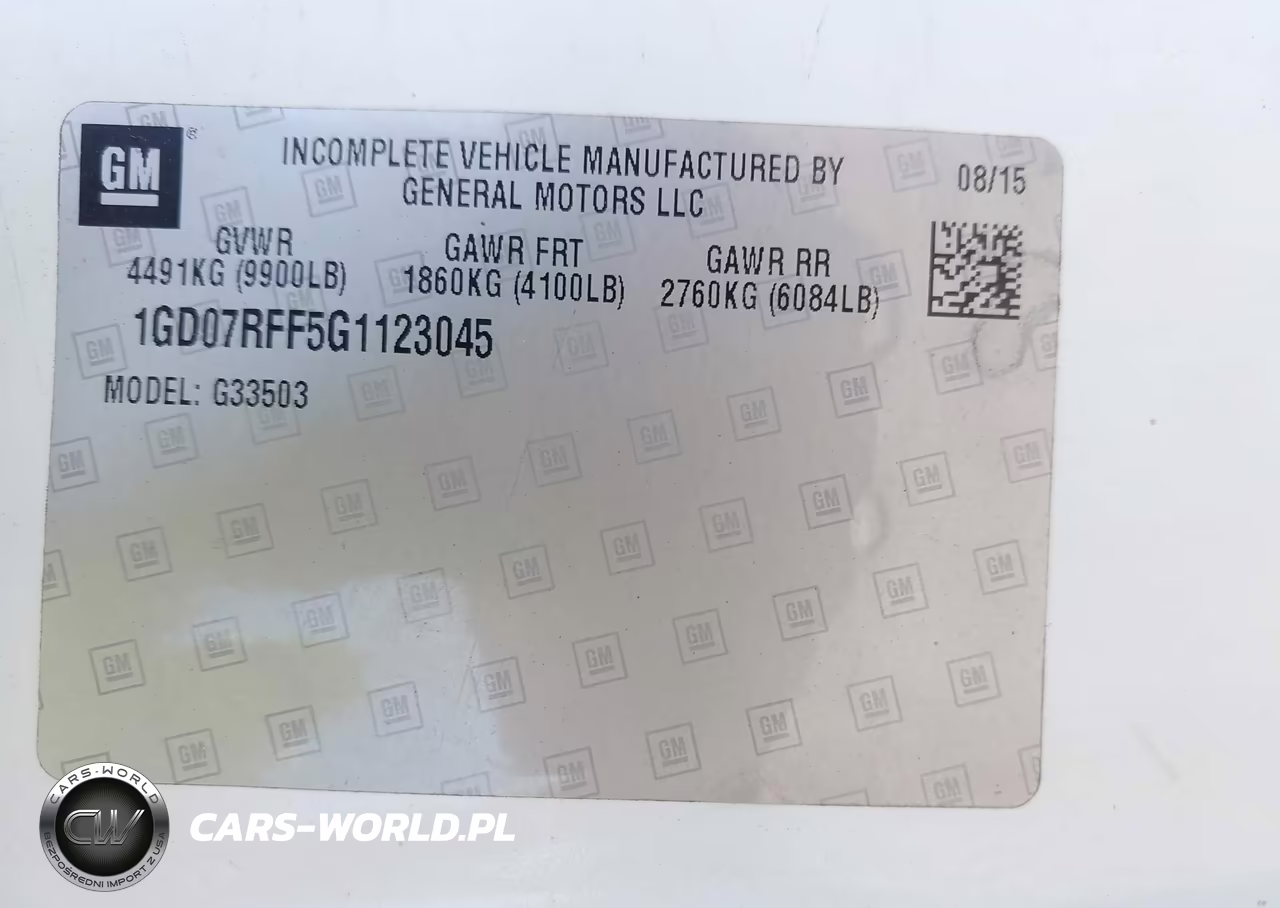 2016 GMC Savana Cutaway 3500 VIN:1GD07RFF5G1123045 - 9