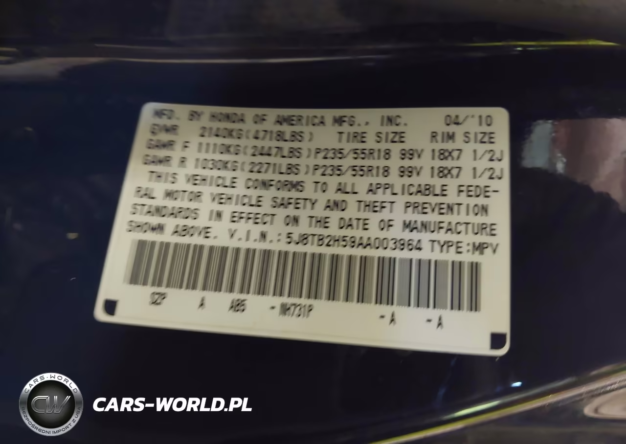 2010 Acura Rdx VIN:5J8TB2H59AA003964 - 9