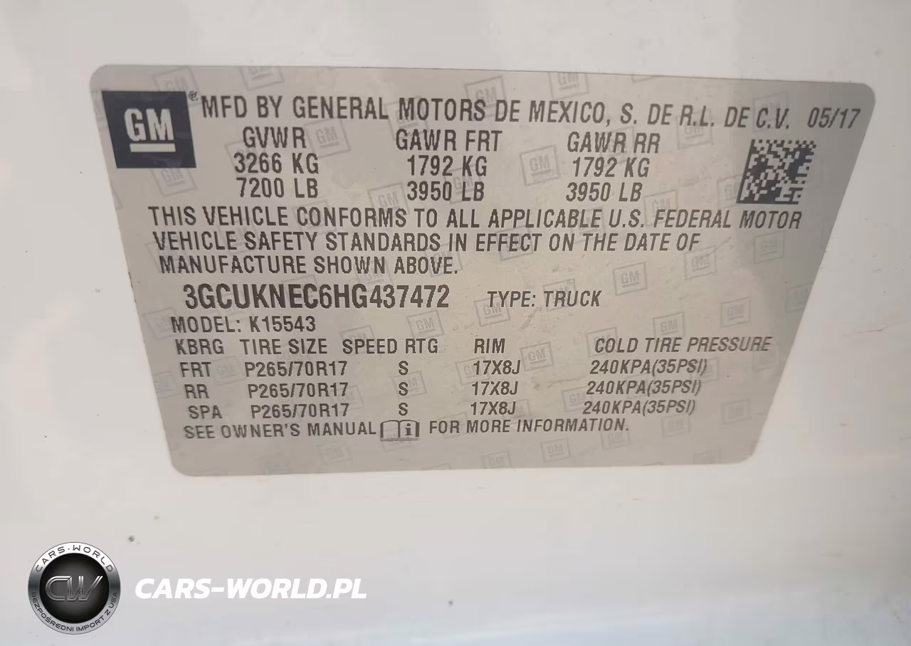 2017 Chevrolet Silverado 1500 Wt VIN:3GCUKNEC6HG437472 - 9