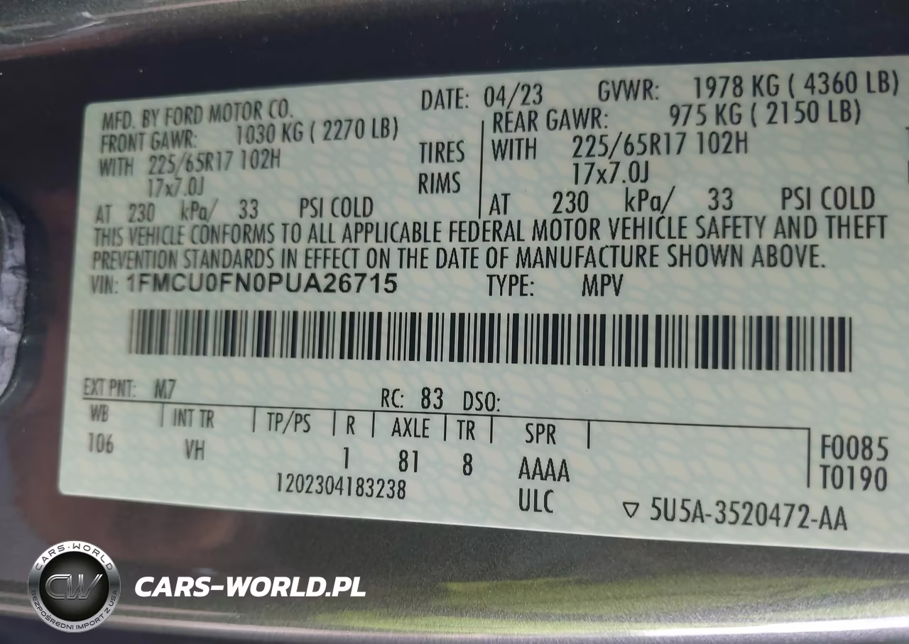 2023 Ford Escape VIN:1FMCU0FN0PUA26715 - 9