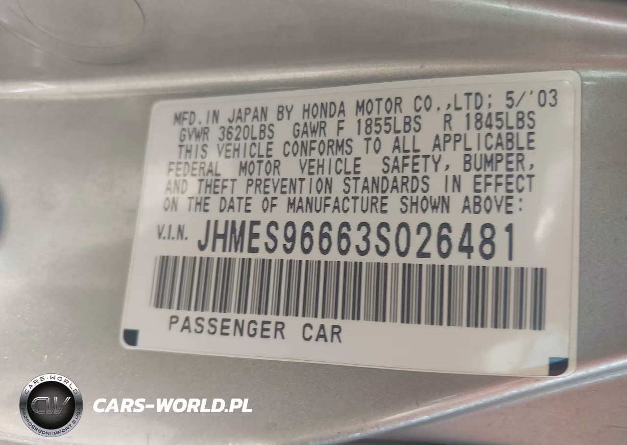 2003 Honda Civic Hybrid VIN:JHMES96663S026481 - 9