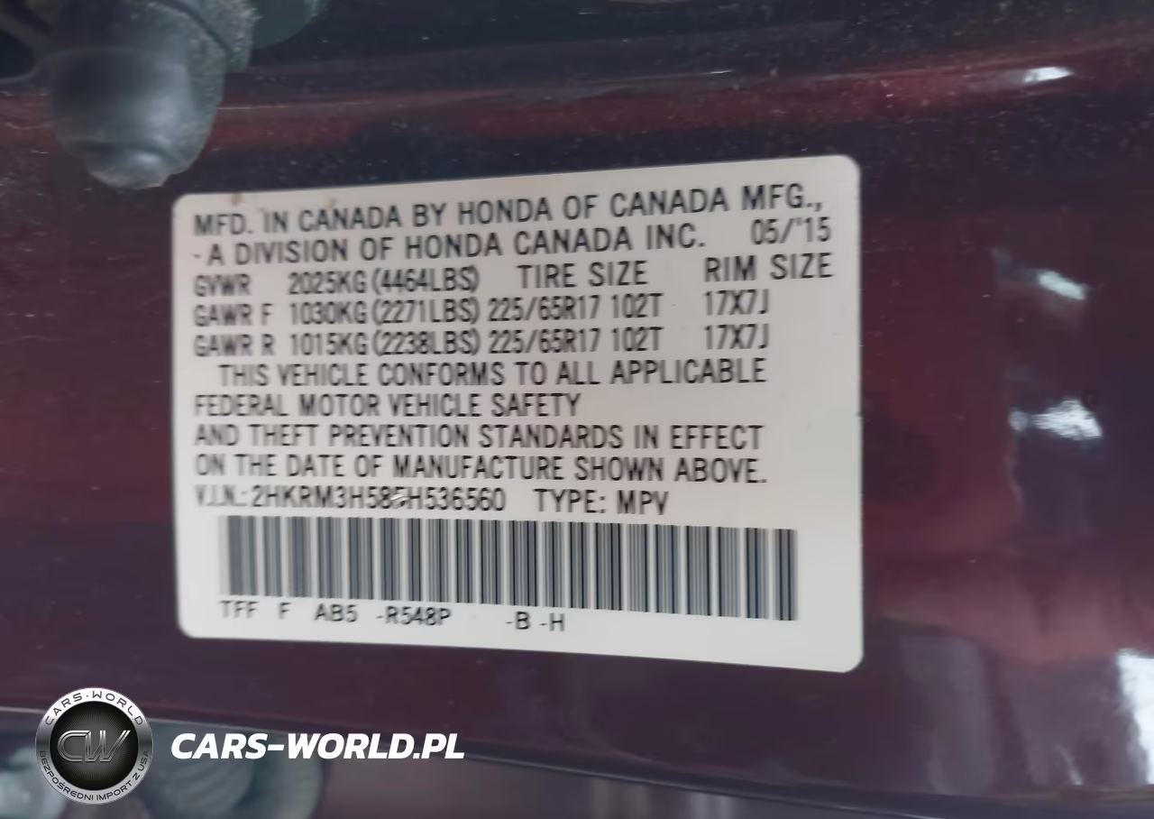 2015 Honda Cr-V Ex VIN:2HKRM3H58FH536560 - 9