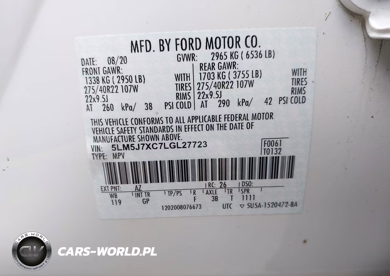 2020 Lincoln Aviator Reserve VIN:5LM5J7XC7LGL27723 - 9