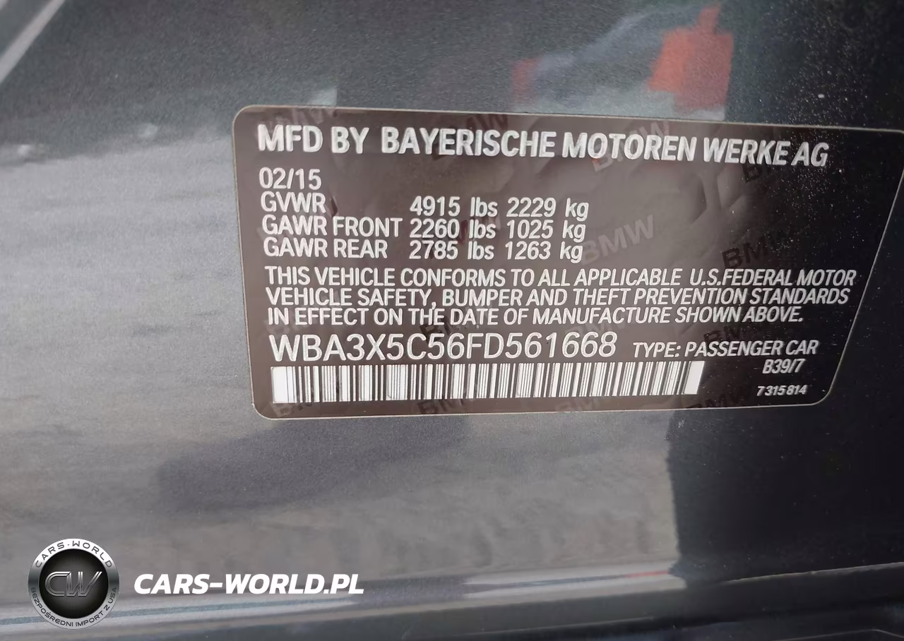 2015 BMW 328I Gran Turismo xDrive VIN:WBA3X5C56FD561668 - 9