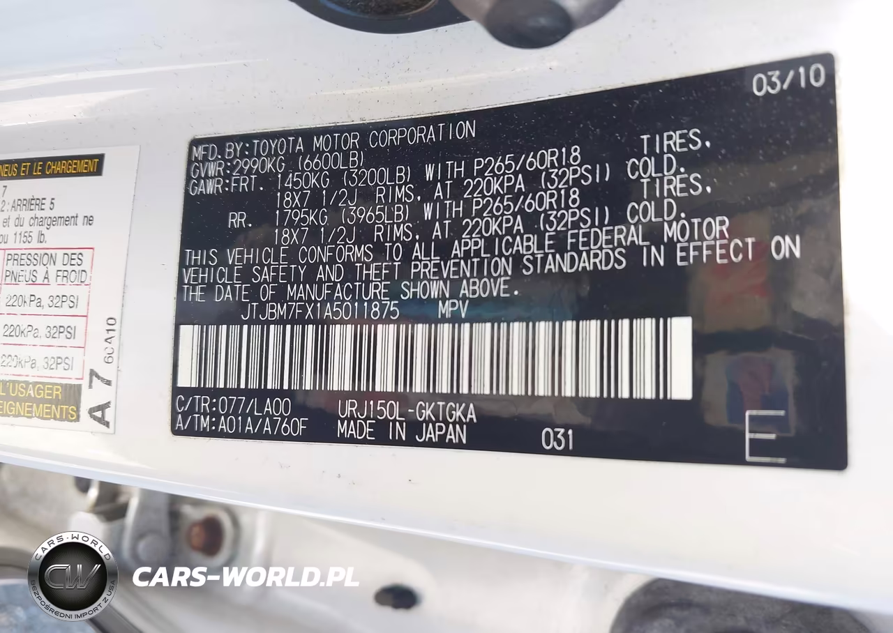2010 Lexus Gx 460 VIN:JTJBM7FX1A5011875 - 9