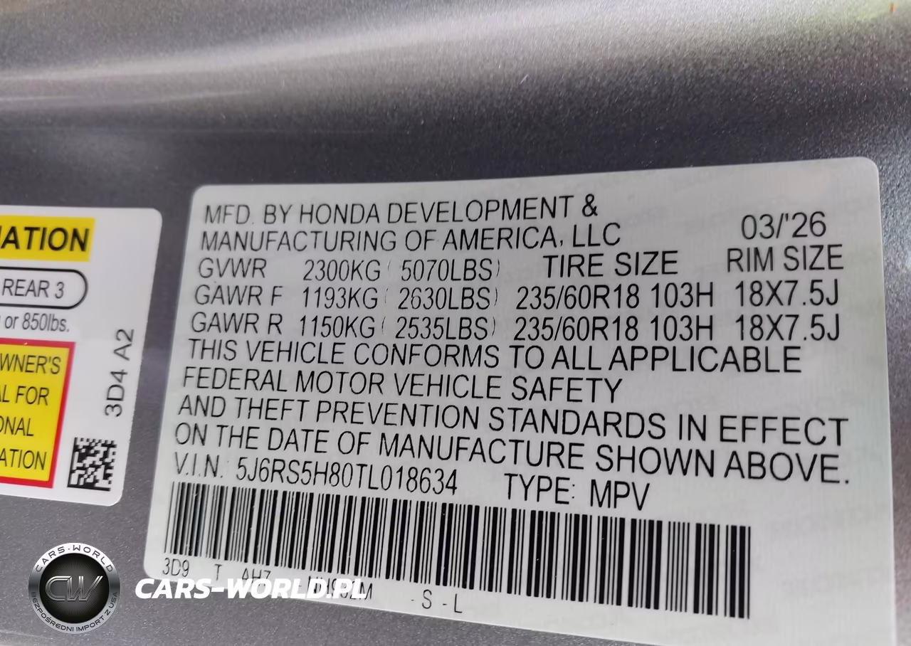 2026 Honda Cr-V Hybrid 2Wd Sport-L VIN:5J6RS5H80TL018634 - 9