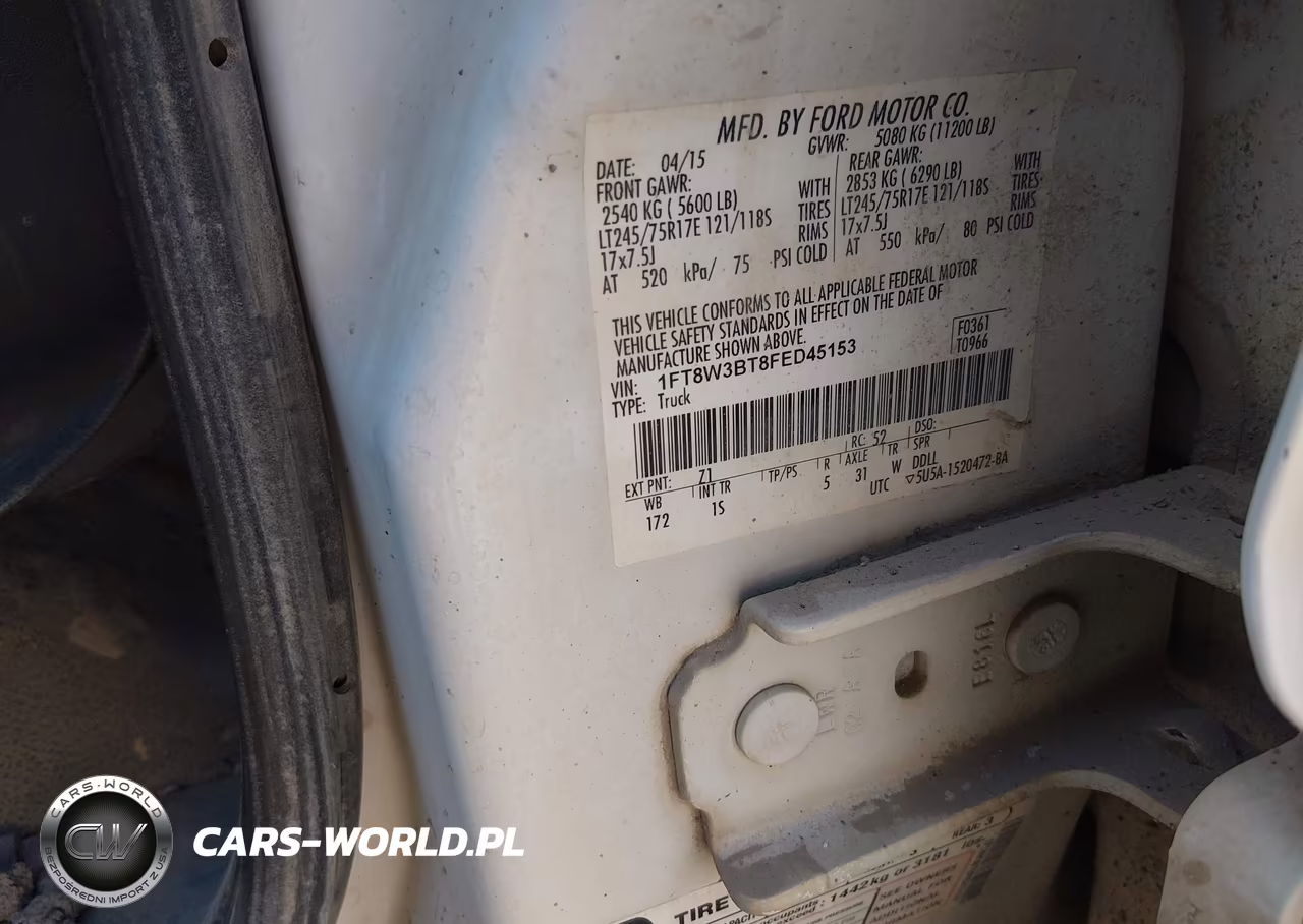 2015 Ford F-350 Xl VIN:1FT8W3BT8FED45153 - 9