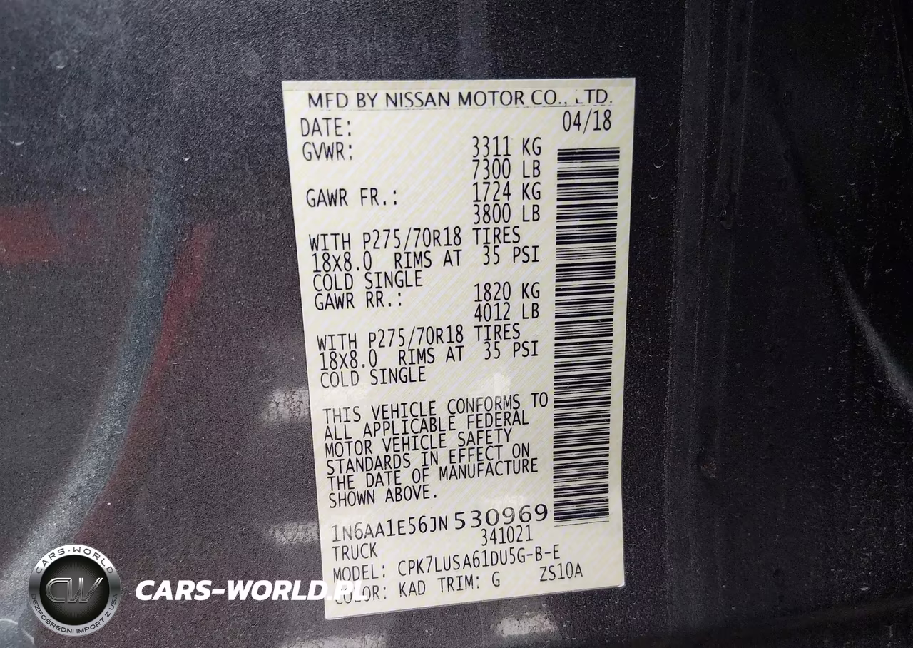 2018 Nissan Titan Pro-4X VIN:1N6AA1E56JN530969 - 9