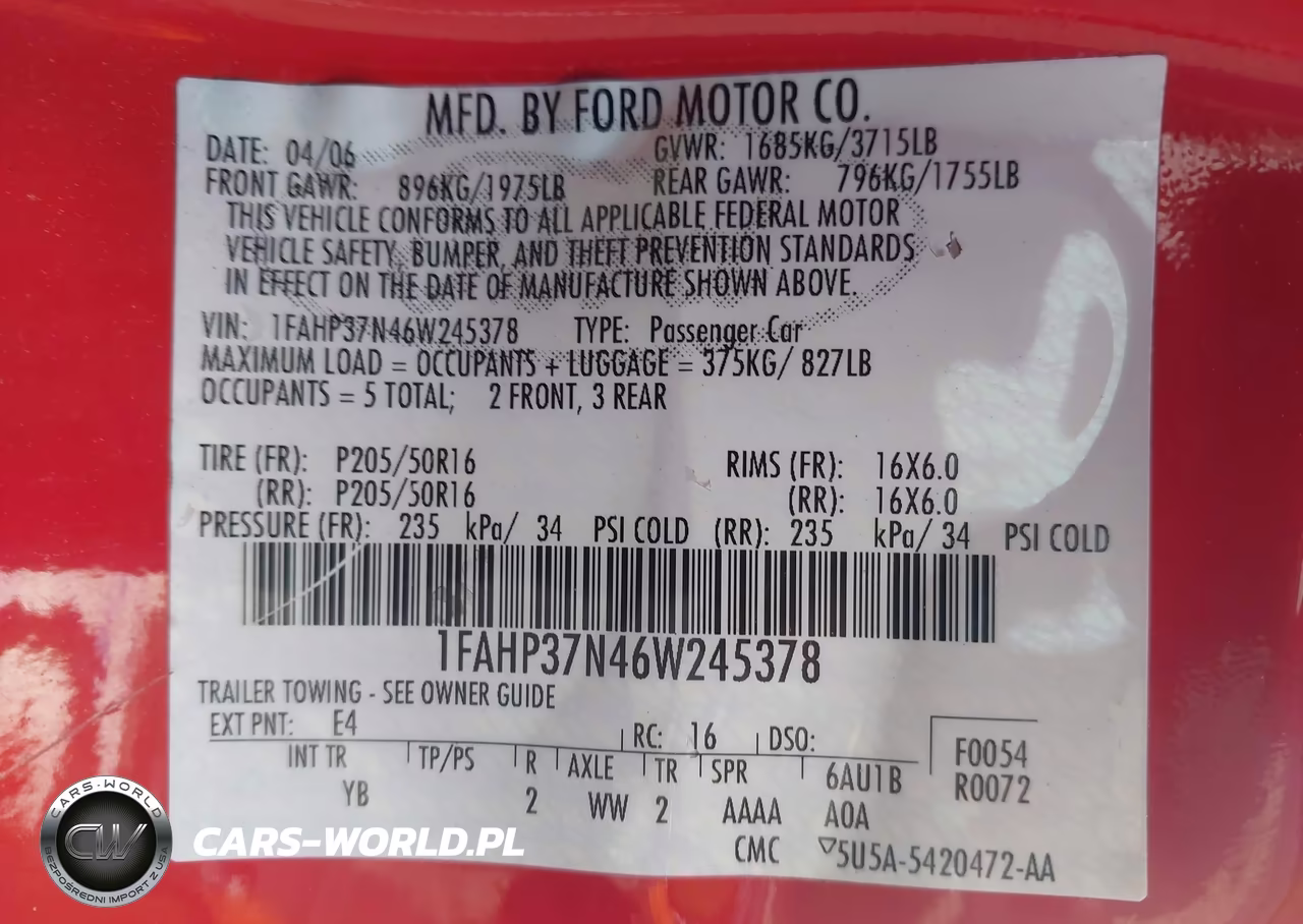 2006 Ford Focus Zx5 VIN:1FAHP37N46W245378 - 9
