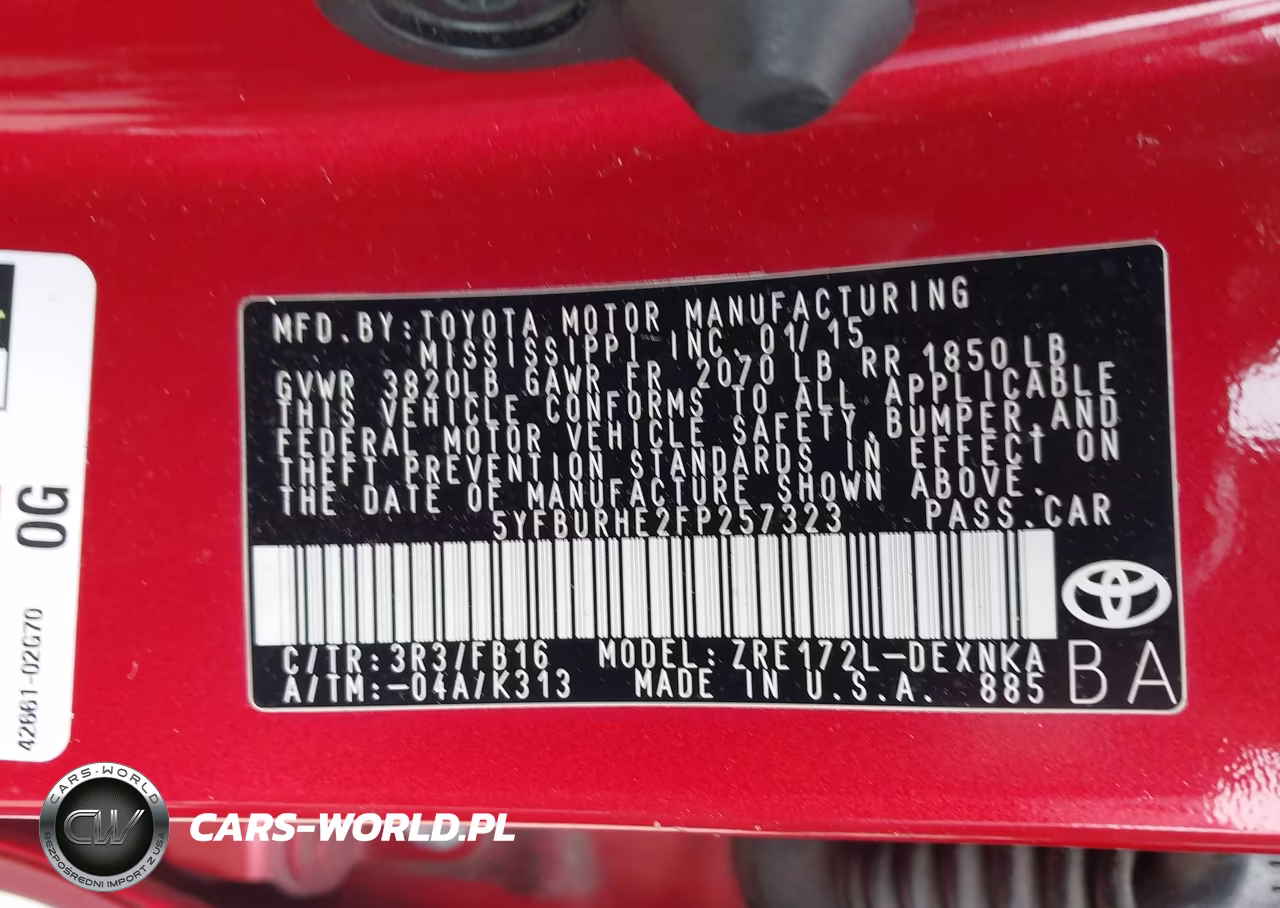 2015 Toyota Corolla Le VIN:5YFBURHE2FP257323 - 9
