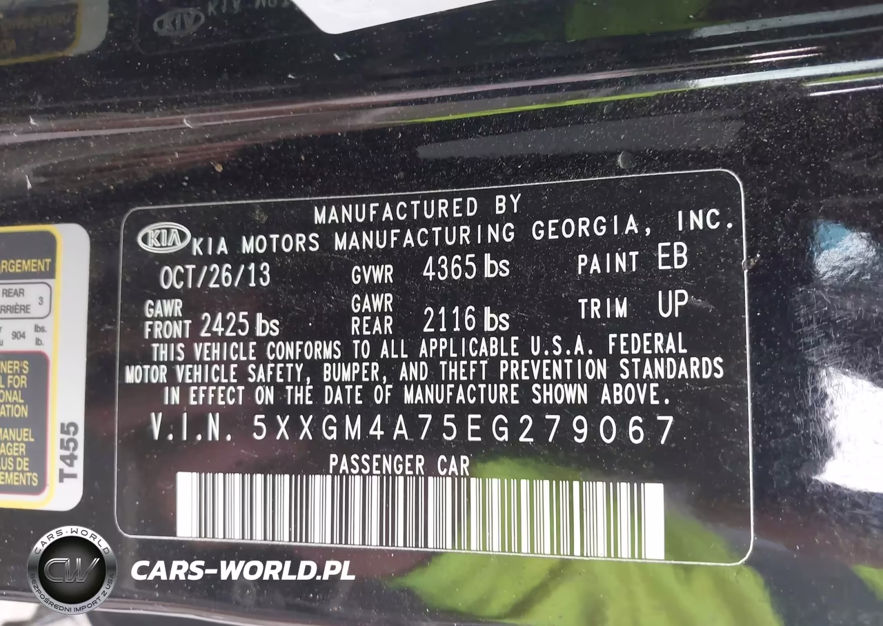 2014 Kia Optima Lx VIN:5XXGM4A75EG279067 - 9