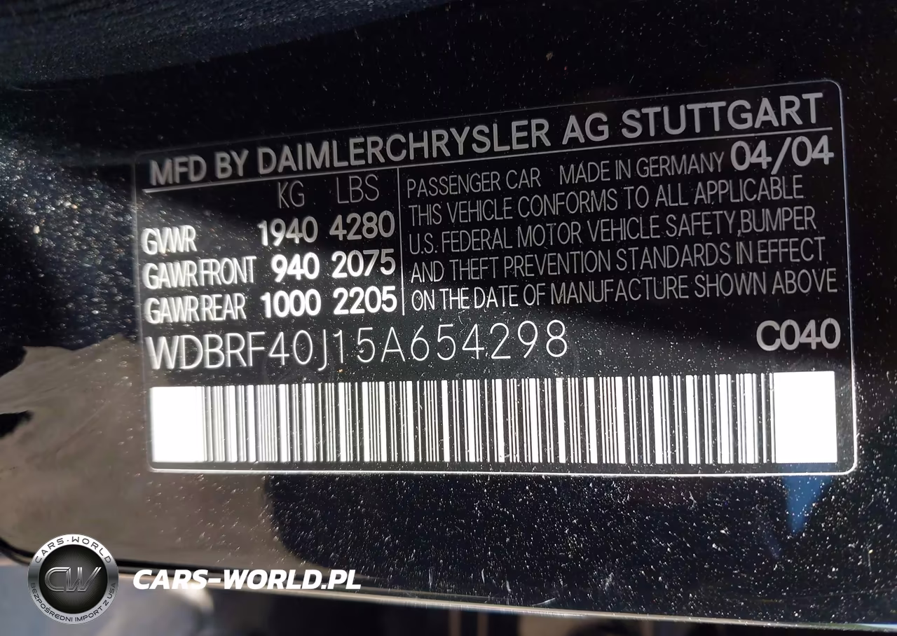 2005 Mercedes-Benz C 230 Kompressor Sport VIN:WDBRF40J15A654298 - 9