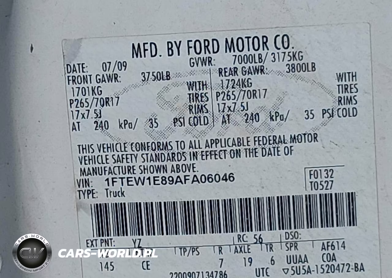 2010 Ford F-150 Xl-Xlt VIN:1FTEW1E89AFA06046 - 9