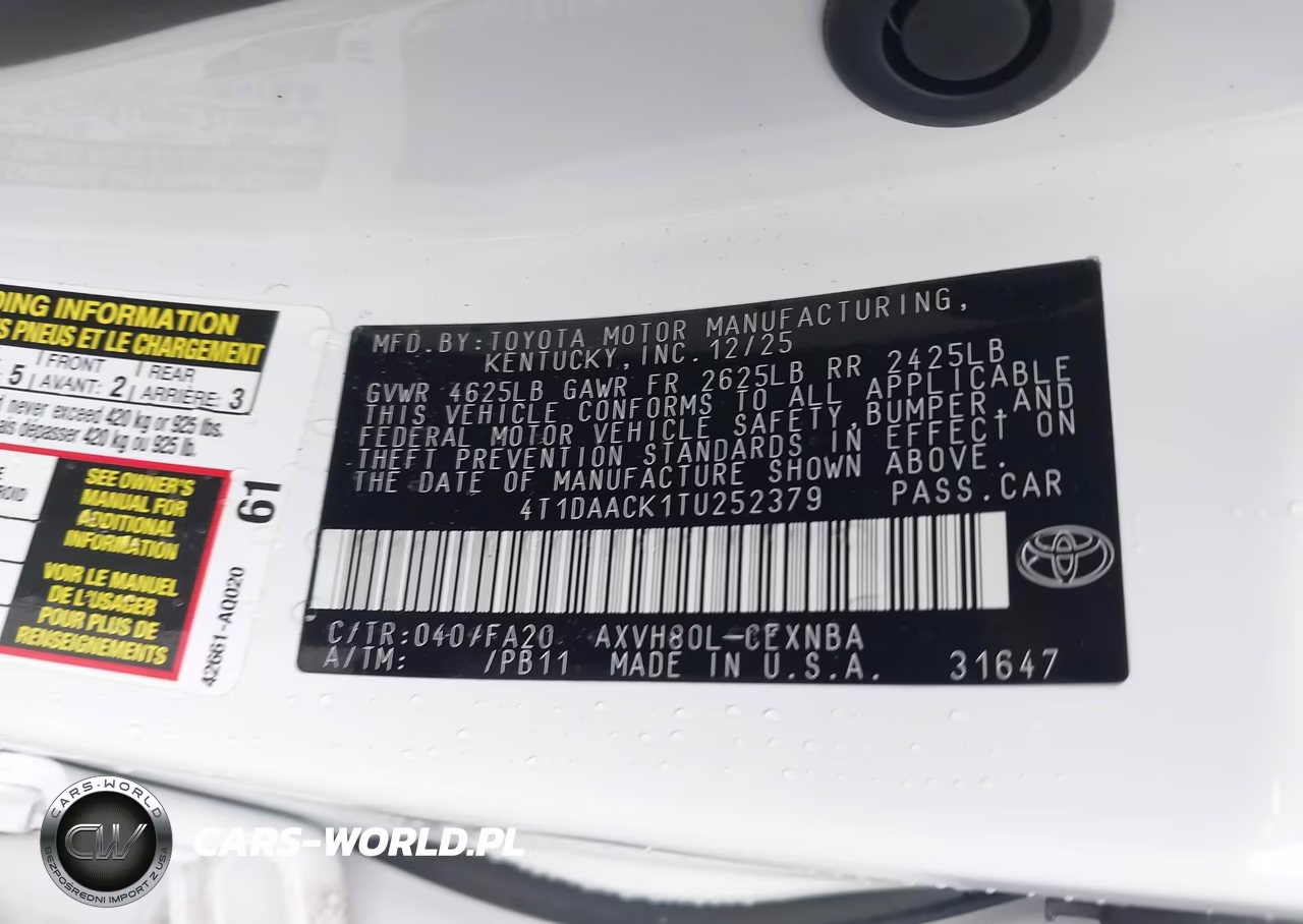 2026 Toyota Camry Le VIN:4T1DAACK1TU252379 - 9