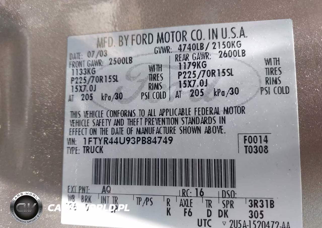 2003 Ford Ranger Edge-Tremor-Xlt VIN:1FTYR44U93PB84749 - 9