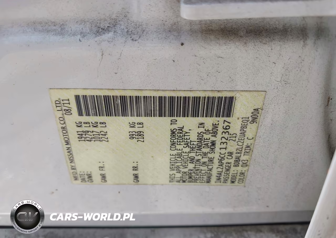 2012 Nissan Altima 2.5 S VIN:1N4AL2AP6CC132367 - 9