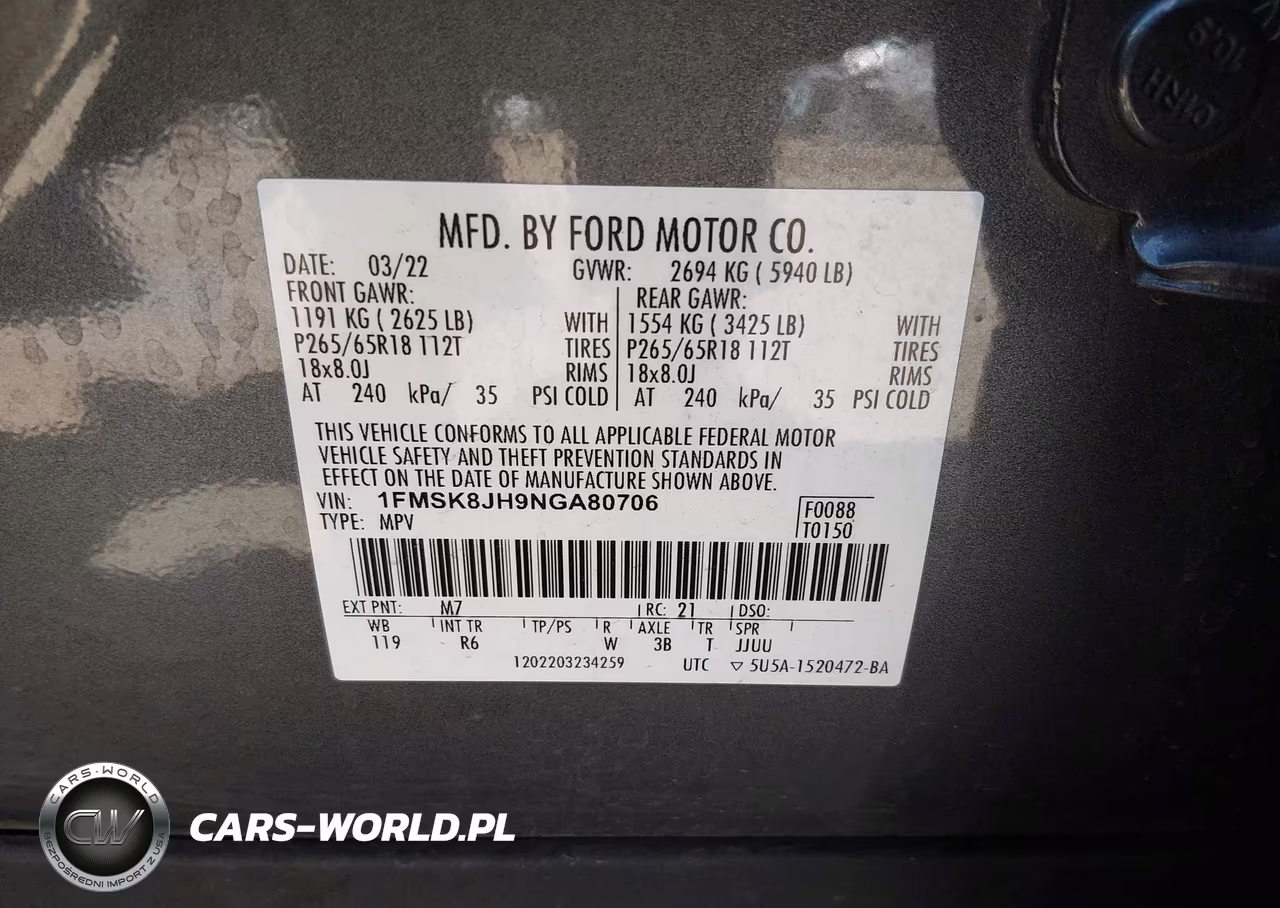 2022 Ford Explorer Timberline VIN:1FMSK8JH9NGA80706 - 9