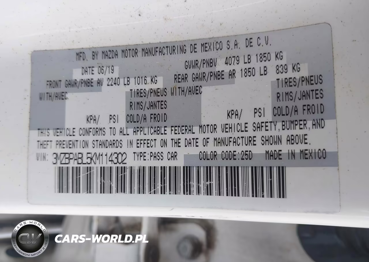 2019 Mazda Mazda3 VIN:3MZBPABL5KM114302 - 9