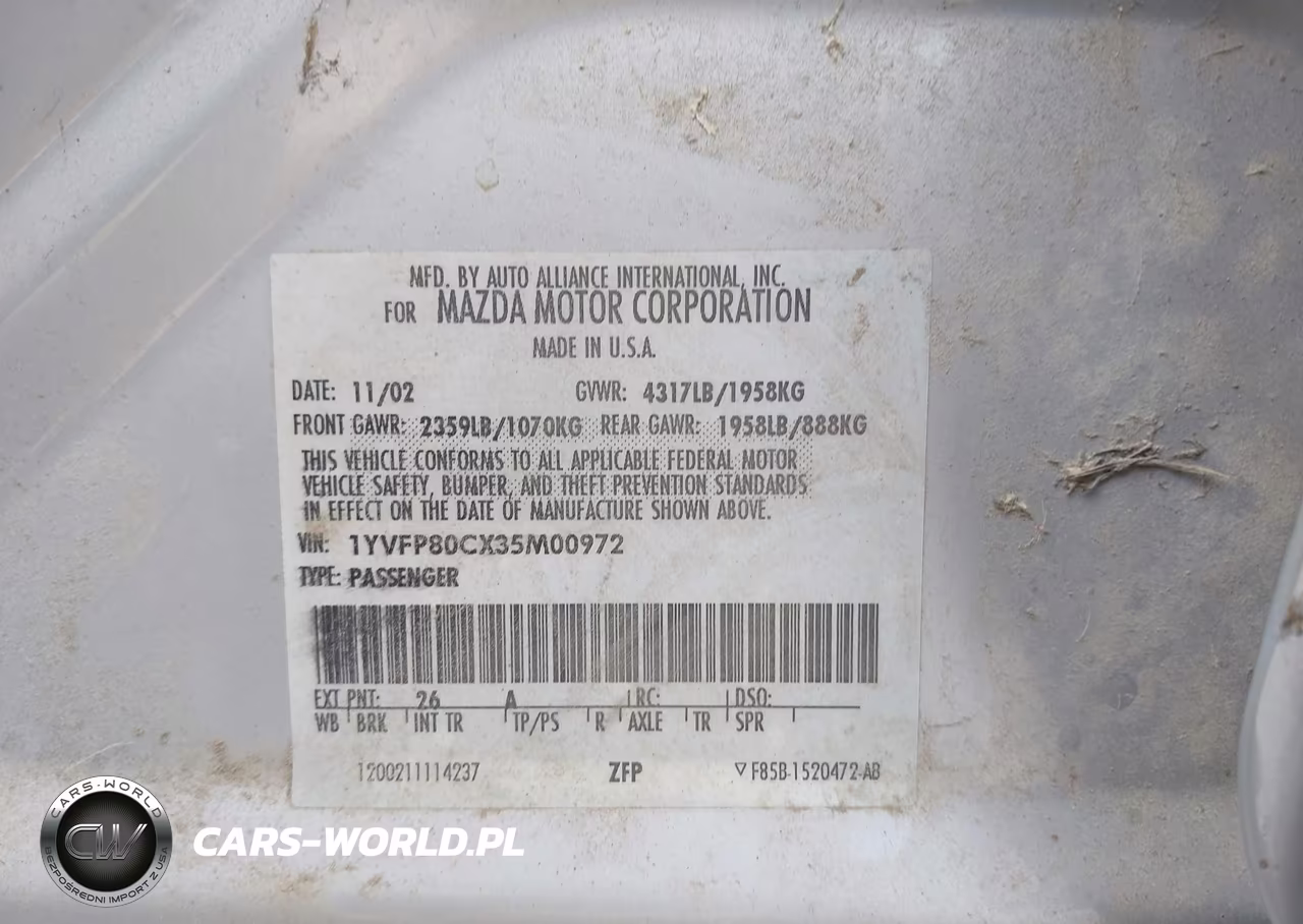 2003 Mazda Mazda6 I VIN:1YVFP80CX35M00972 - 9