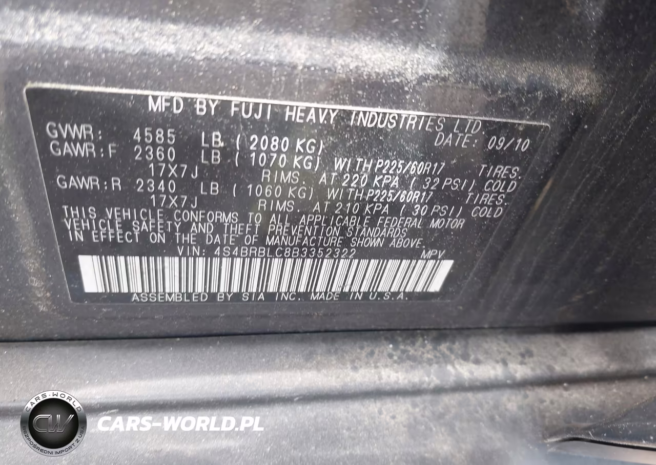 2011 Subaru Outback 2.5I Limited VIN:4S4BRBLC8B3352322 - 9