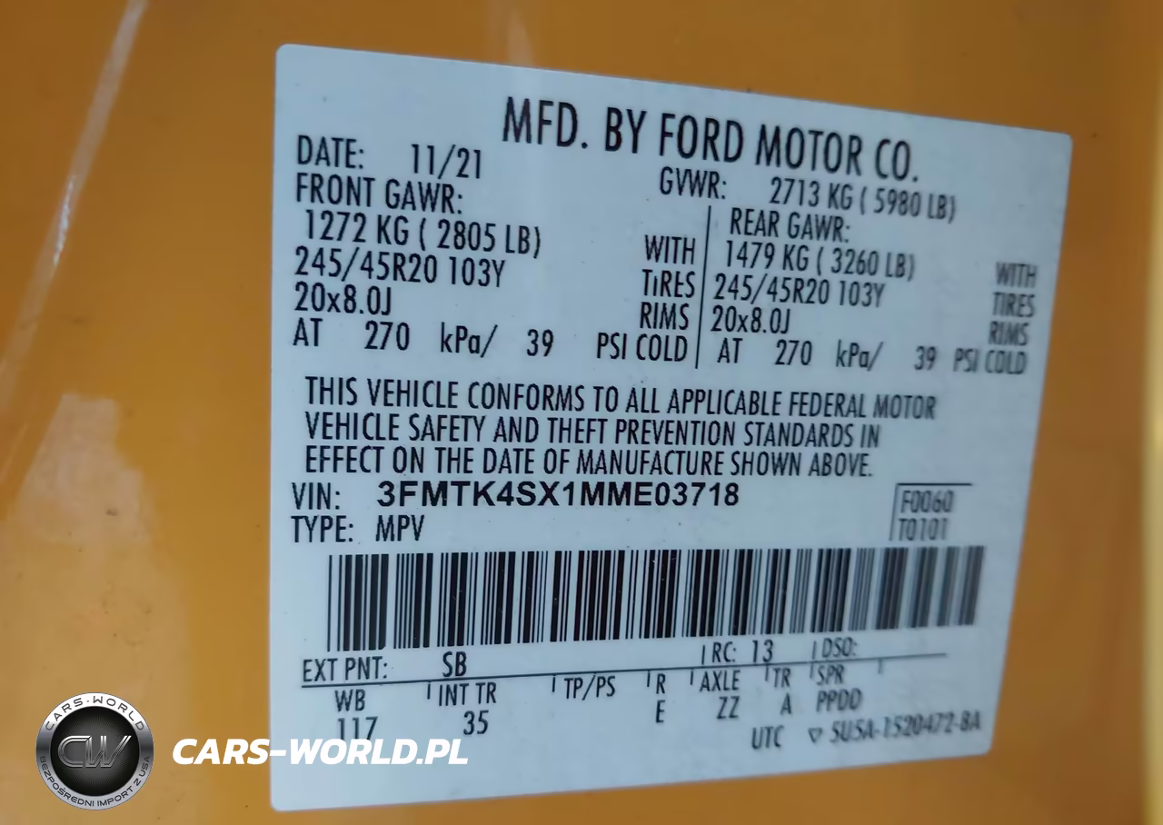 2021 Ford Mustang Mach-E Gt VIN:3FMTK4SX1MME03718 - 9