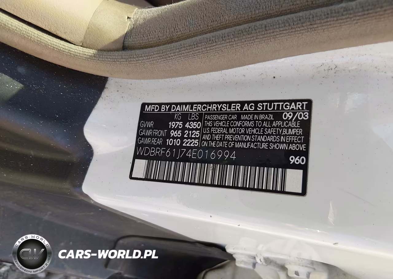 2004 Mercedes-Benz C 240 VIN:WDBRF61J74E016994 - 9