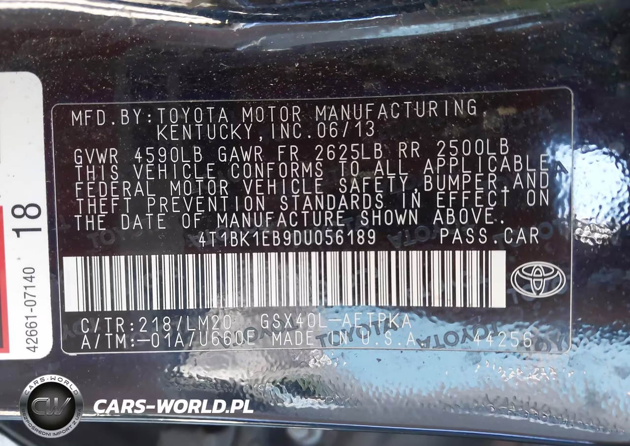 2013 Toyota Avalon Limited VIN:4T1BK1EB9DU056189 - 9