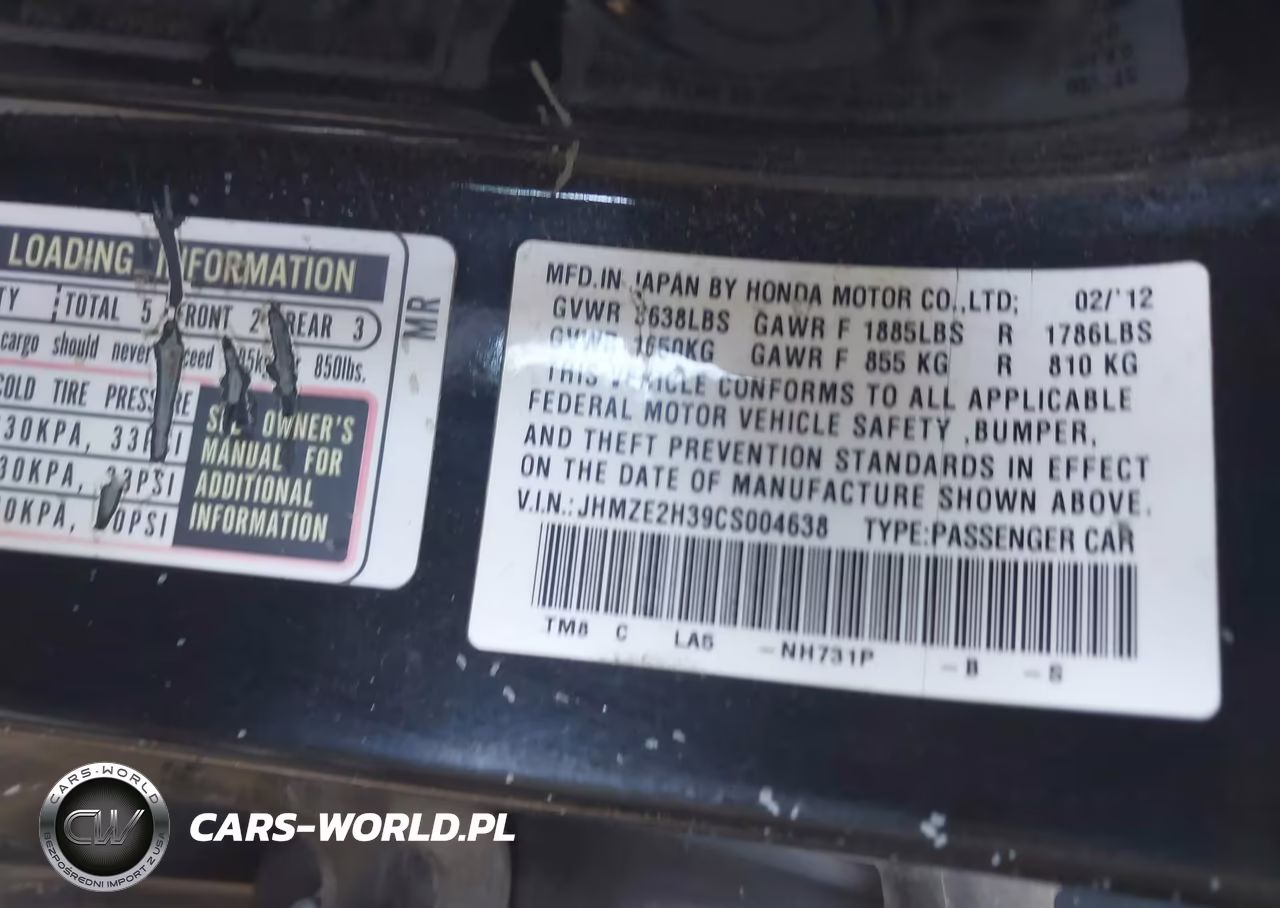 2012 Honda Insight VIN:JHMZE2H39CS004638 - 9