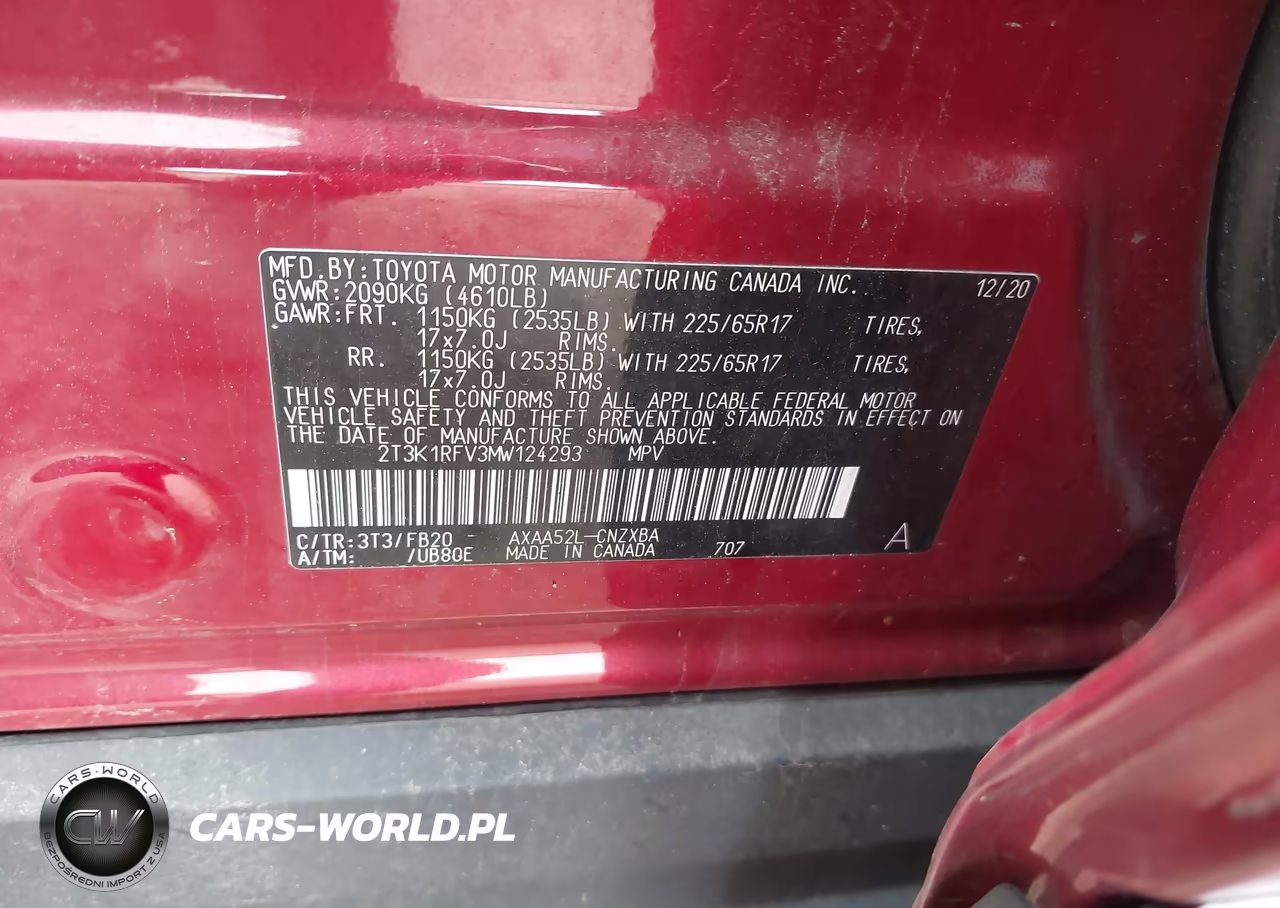 2021 Toyota Rav4 Le VIN:2T3K1RFV3MW124293 - 9
