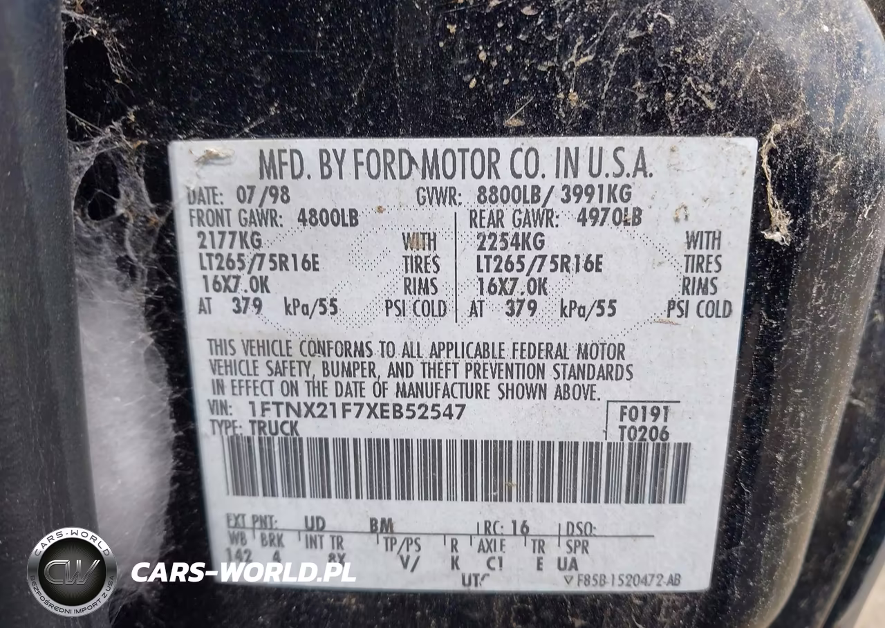 1999 Ford F-250 Lariat-Xl-Xlt VIN:1FTNX21F7XEB52547 - 9