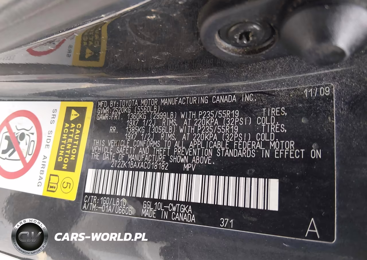 2010 Lexus Rx 350 VIN:2T2ZK1BAXAC018182 - 9