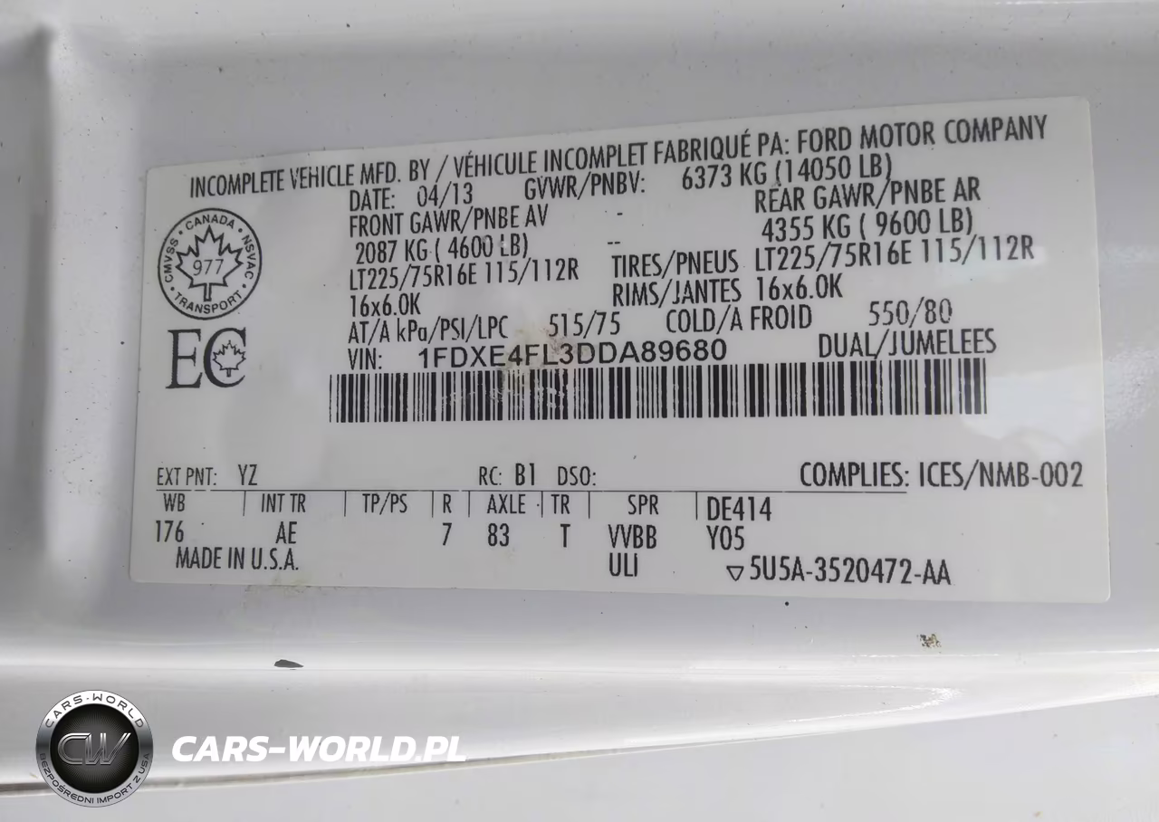 2013 Ford E-450 Cutaway VIN:1FDXE4FL3DDA89680 - 9